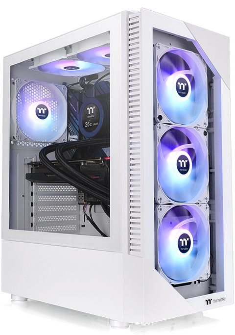 View 200 TG ARGB Snow Mid Tower Chassis